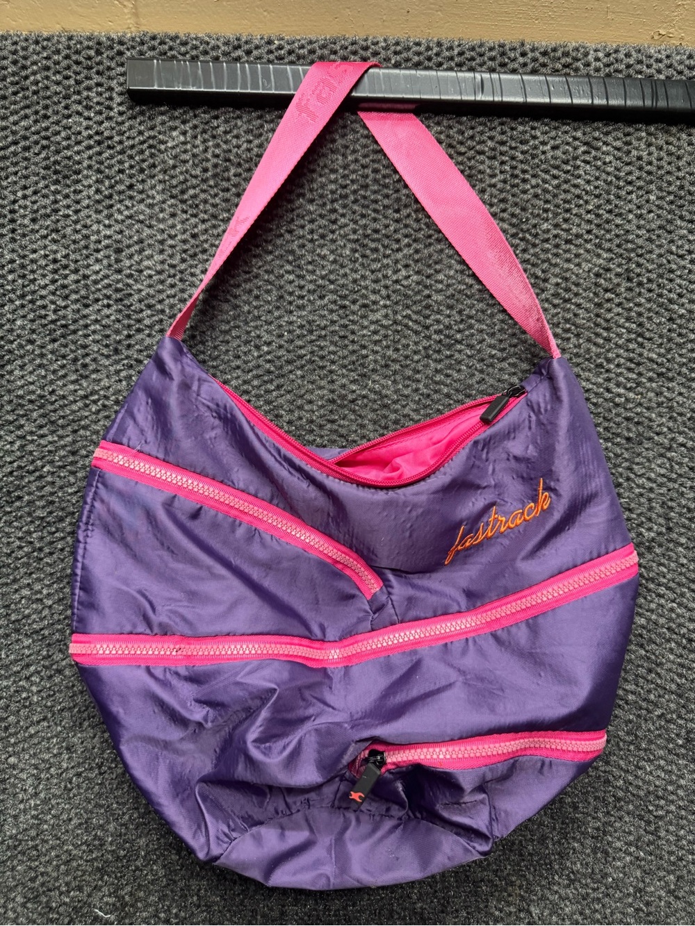 Purple Shoulder Bag with Pink Accents